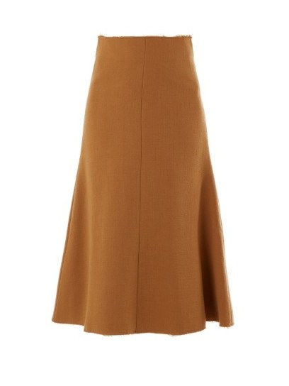 A.W.A.K.E. Octopus’ Favourite wool midi skirt ~ camel-brown skirts - flipped