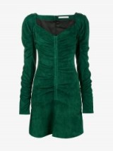Olivier Theyskens Sweetheart Ruched Mini Dress ~ green suede dresses
