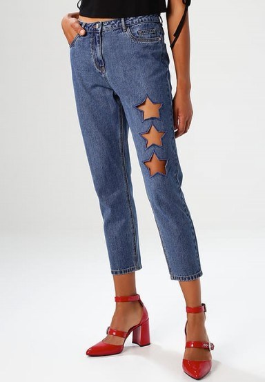 ONLY ONLTONNI STAR Relaxed fit jeans | blue cut out denim - flipped
