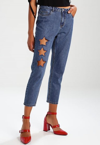 ONLY ONLTONNI STAR Relaxed fit jeans | blue cut out denim