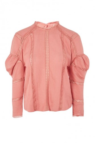 Topshop Ovoid Sleeve Blouse | rose-pink vintage style blouses p