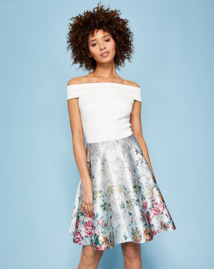 ATISANA Patchwork Bardot dress ~ floral dresses