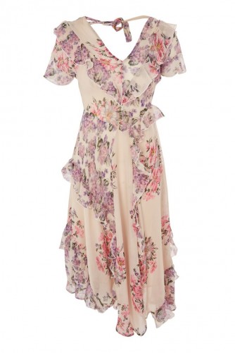 Topshop Patchwork Ruffle Skater Dress | ruffled floral print dresses