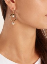 DELFINA DELETTREZ Pearl & yellow-gold hoop earring ~ single earrings