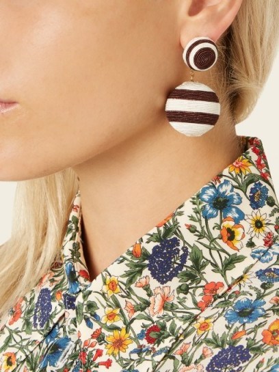 REBECCA DE RAVENEL Pepper drop earrings ~ silk cord statement jewellery - flipped