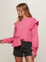 Miss Selfridge PETITE Deconstructed Sweatshirt ~ pink ruffle sweatshirts