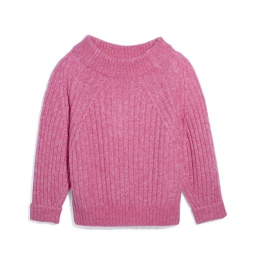 3.1 Phillip Lim QUARTER-LENGTH SLEEVE RIB SWEATER | chunky candy pink jumpers | knitwear - flipped