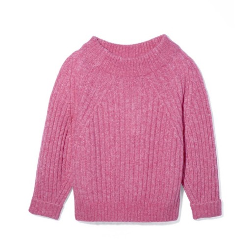 3.1 Phillip Lim QUARTER-LENGTH SLEEVE RIB SWEATER | chunky candy pink jumpers | knitwear