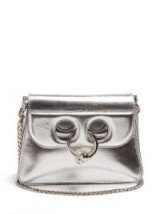 J.W.ANDERSON Pierce mini metallic silver leather cross-body bag ~ luxe crossbody bags ~ small handbags