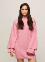 MISS SELFRIDGE Pink Double Sleeve Tunic Dress ~ knitted dresses
