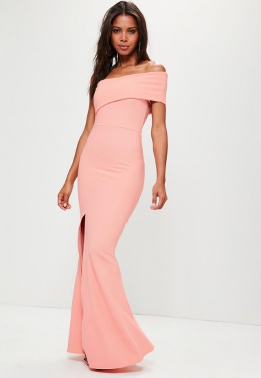 Missguided pink one shoulder maxi dress – long party dresses