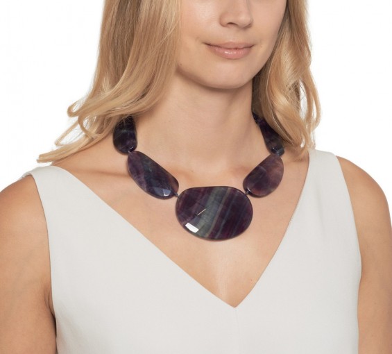 LOLA ROSE Pips Necklace ~ statement gemstone jewellery ~ rainbow fluorite necklaces