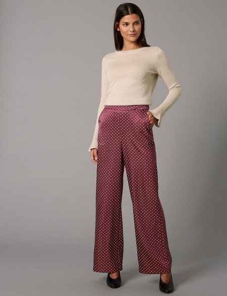 AUTOGRAPH Polka Dot Wide Leg Trousers / M&S clothing - flipped