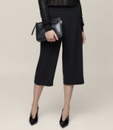 REISS POPPY WIDE-LEG CULOTTES BLACK ~ chic cropped trousers