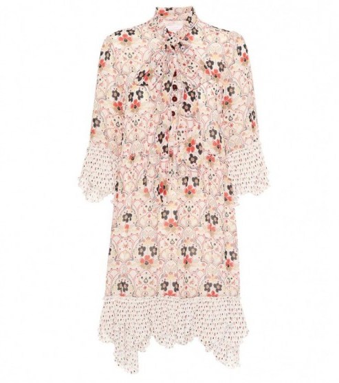 SEE BY CHLOÉ Floral printed neck tie mini dress - flipped