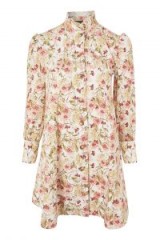 Topshop Printed Shirt Dress – floral prints – high neck dresses