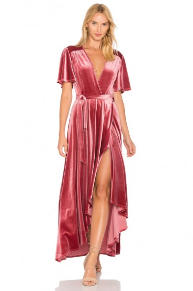 Privacy Please X REVOLVE KRAUSE DRESS – deep rose-pink velvet evening dresses
