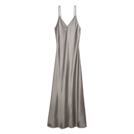 Protagonist CLASSIC SLIP DRESS | gunmetal silk cami dresses - flipped