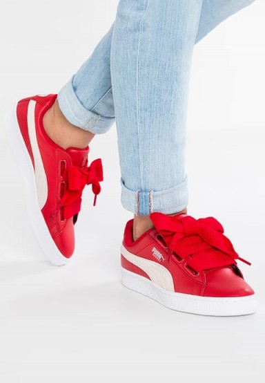 Puma BASKET HEART DE Trainers toreador/white | red thick lace up sneakers