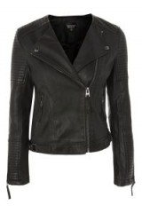 TOPSHOP Quilted Faux Leather Biker Jacket