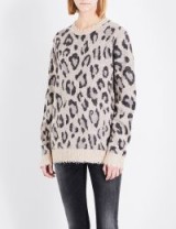 R13 Leopard-embroidered wool-blend jumper ~ animal print jumpers ~ glam sweaters ~ knitwear