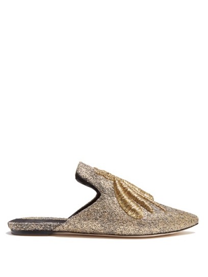 SANAYI 313 Ragno embroidered slipper shoes ~ luxe flats