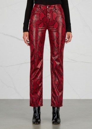 MAISON MARGIELA Red faux snake trousers