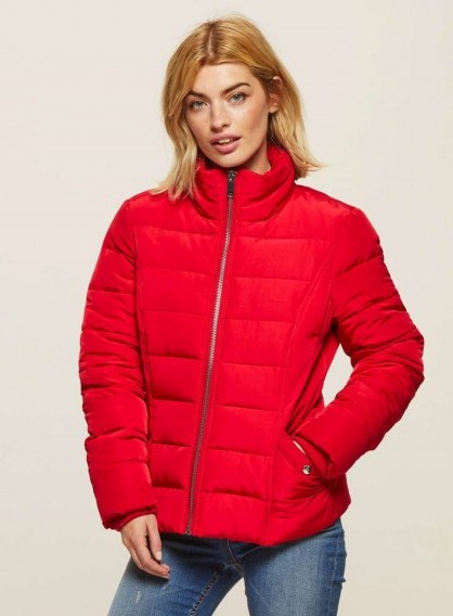 Miss Selfridge Red Puffer Jacket ~ padded winter jackets - flipped