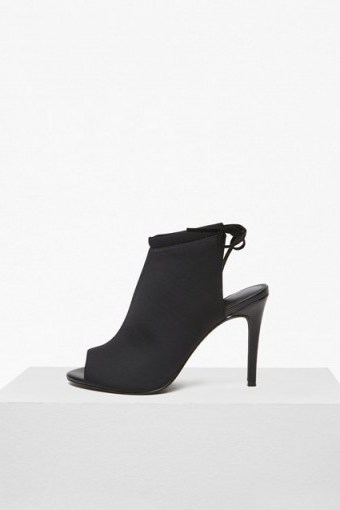 French Connection RIA GATHERED HEEL BOOTIES / black peep toe bootie / high heeled shoe boots - flipped