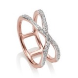 MONICA VINADER RIVA WAVE CROSS RING 18ct Rose Gold Vermeil on Sterling Silver | pave diamond rings | luxe jewellery #3
