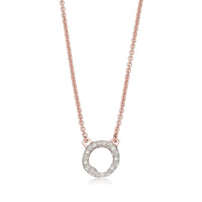 MONICA VINADER RIVA MINI CIRCLE NECKLACE 18ct Rose Gold Vermeil on Sterling Silver | small round pendant necklaces | luxe jewellery - flipped