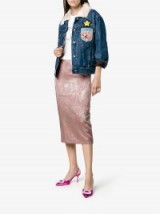 Rochas Jacquard Pencil Skirt | luxe pink skirts