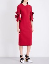 ROKSANDA Lavete stretch-crepe midi dress – cherry-red dresses