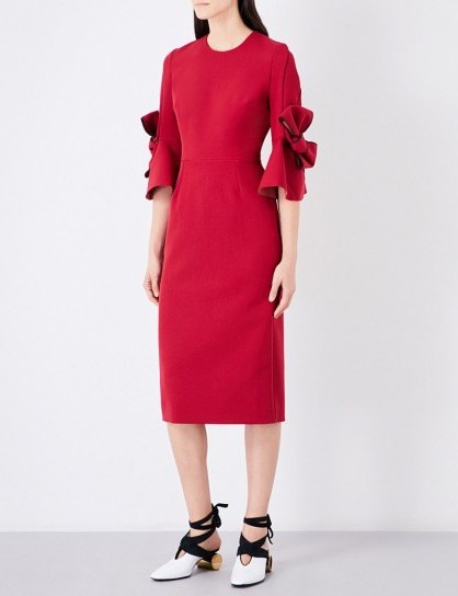 ROKSANDA Lavete stretch-crepe midi dress – cherry-red dresses - flipped