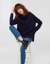 JOULES ROLANDA ROLL NECK JUMPER FRENCH NAVY / dark blue merino wool jumpers / knitwear