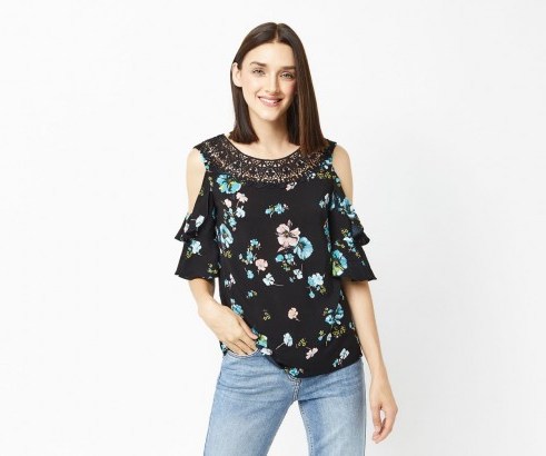 OASIS ROSSETTI LACE TRIM TOP - flipped