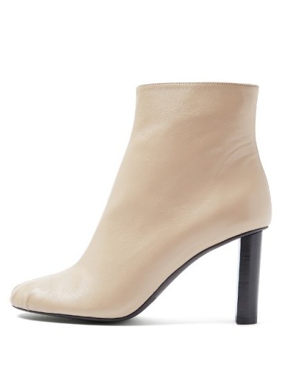 JOSEPH Ruched block-heel leather ankle boots - flipped
