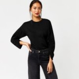 Warehouse RUCHED SLEEVE JUMPER #jumpers #black #knitwear