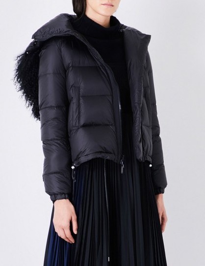 SACAI Faux-fur shell jacket | padded winter coats | warm stylish jackets - flipped
