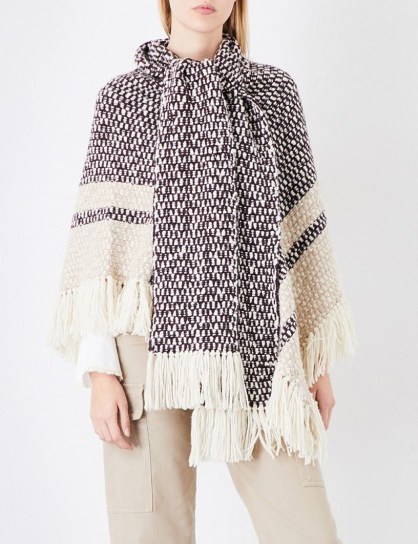 SEE BY CHLOE Fringed wool-knit poncho - flipped