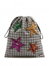 ATTICO Sequin-embellished hound’s-tooth drawstring pouch