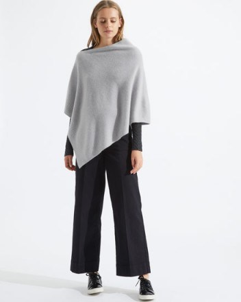 JIGSAW SERENA CASHMERE PONCHO | grey ponchos | knitwear - flipped