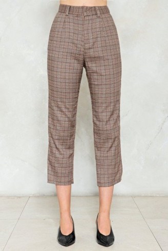 Nasty Gal Shake It Out Plaid Pants ~ Cropped suit trousers ~ check suits - flipped
