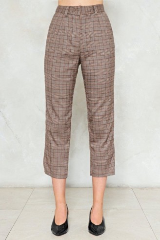 Nasty Gal Shake It Out Plaid Pants ~ Cropped suit trousers ~ check suits