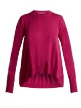 STELLA MCCARTNEY Side-slit wool sweater ~ bright pink sweaters ~ relaxed jumpers