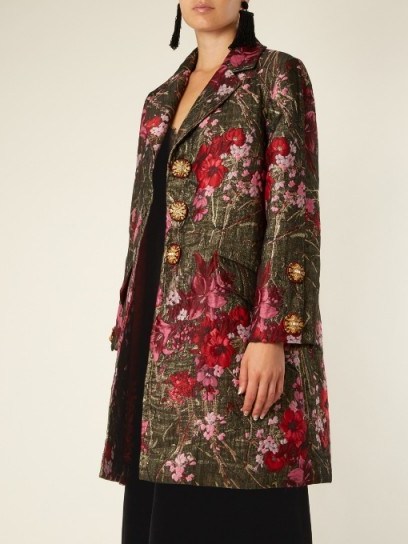 DOLCE & GABBANA Single-breasted floral-jacquard coat - flipped