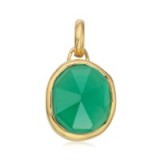 MONICA VINADER SIREN MEDIUM BEZEL PENDANT 18ct Gold Vermeil on Sterling Silver | green gemstone pendants