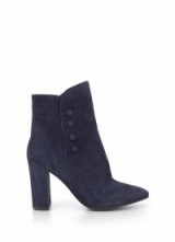 Mint Velvet SKYE NAVY SIDE BUTTON BOOT / blue suede ankle boots