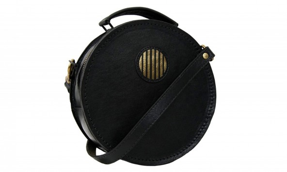 Beara Beara MOON Limited Edition Circular Handbag ~ round black leather top handle bags