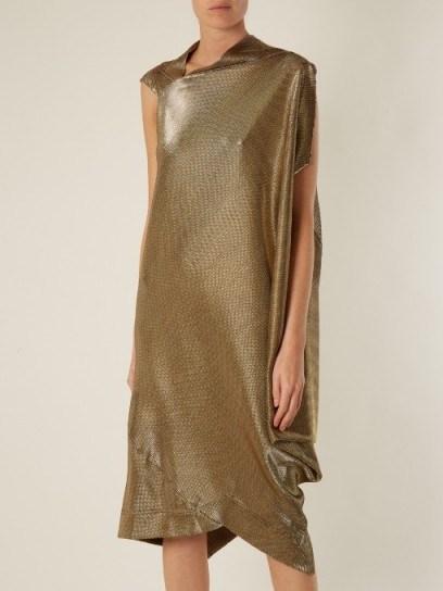 VIVIENNE WESTWOOD ANGLOMANIA Squires asymmetric draped dress ~ contemporary gold dresses - flipped